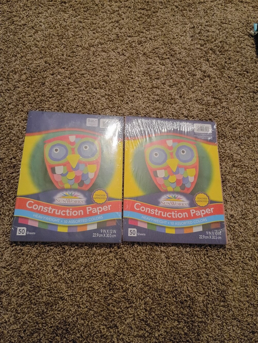 SUNWORKS Construction Paper Heavyweight 10 Assorted Colors 50 Sheets